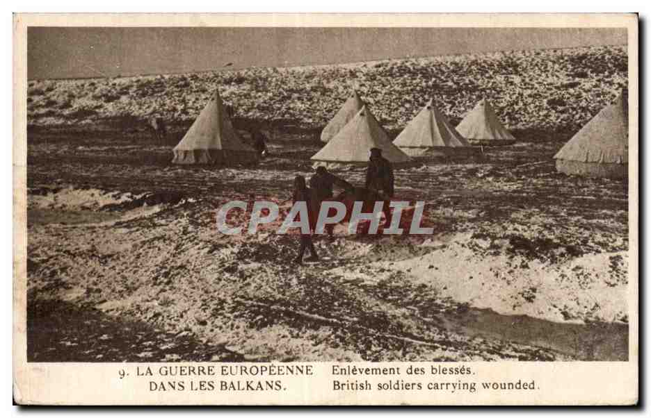 La Guerre Européenne dans les Balkans — Enlèvement des blessés — Platinogravure, n°3