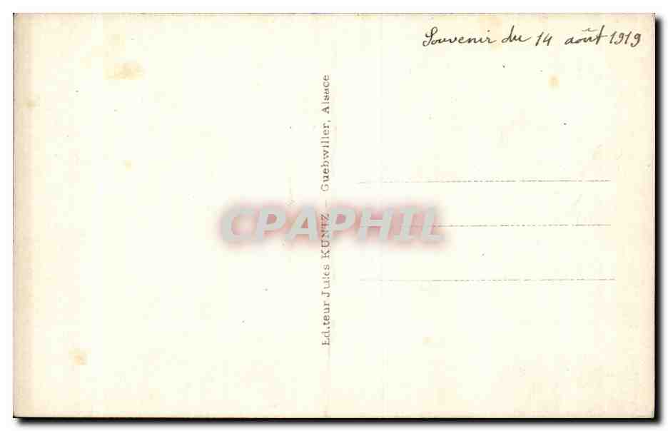 Hôtel des Bains de Wattwiller — destruction après la guerre 1914-1918 — éditeur Jules Kuntz — Achterkant