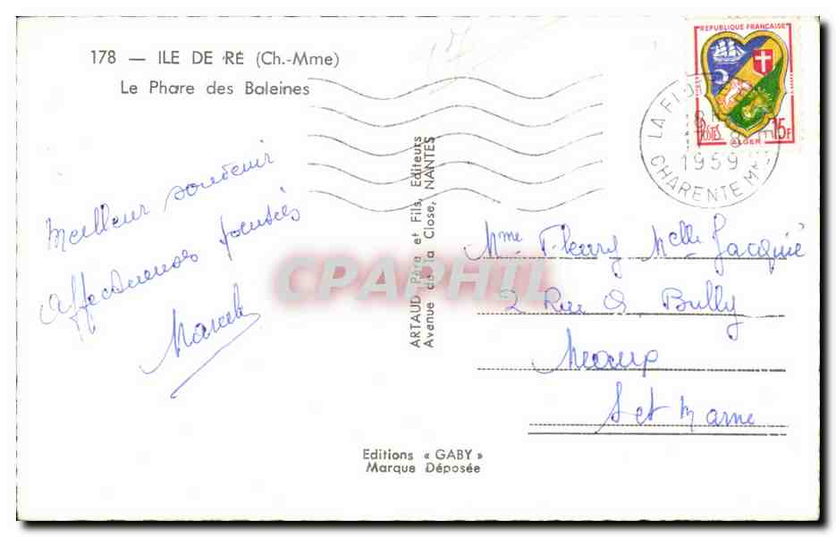 Phare des Baleines — Ile de Ré — Éditions Gaby n°178 — Verso