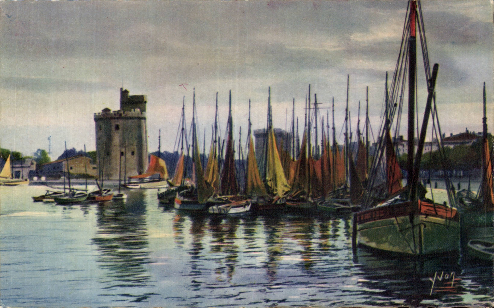 La Rochelle — Der Hafen und die Turm Saint-Nicolas (1384) — Les Éditions d'Art Yvon, Paris