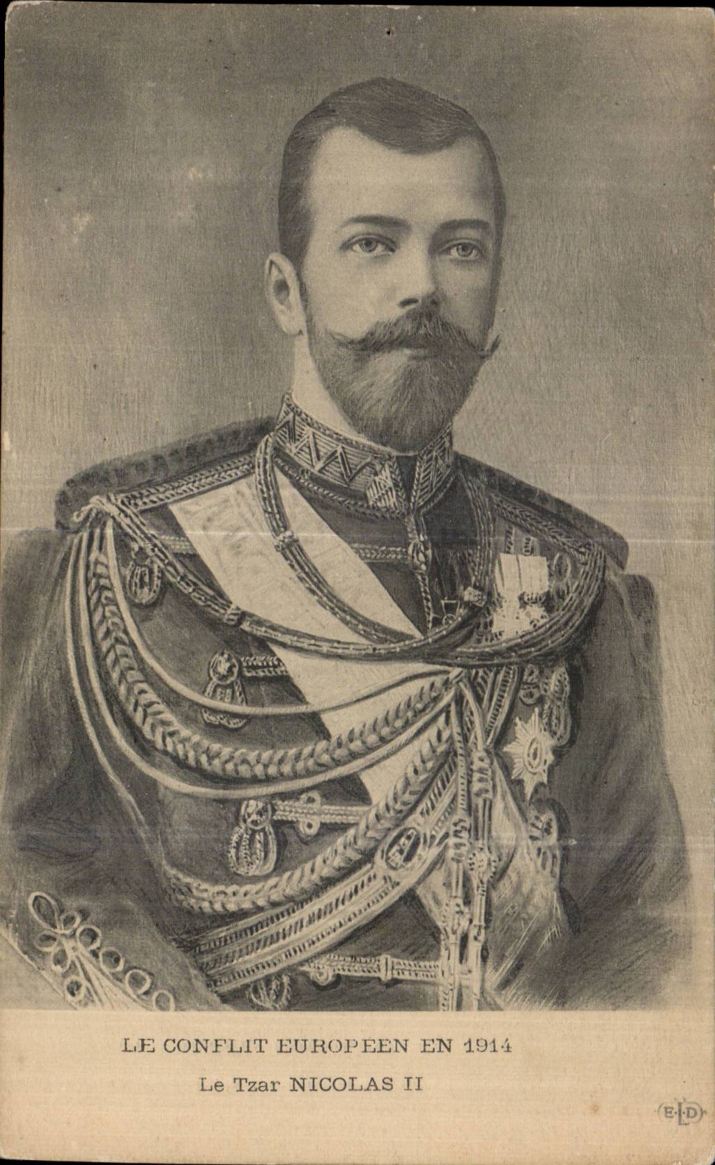 CPA Militaria Le conflit europeen en 1914 le Tzar Nicolas II Russie Russia