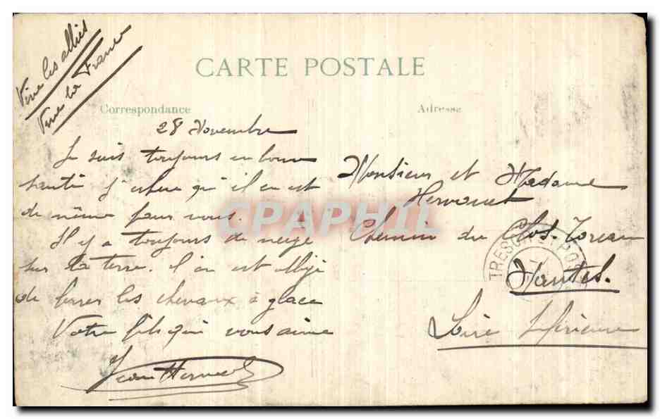 CPA Militaria Bataille de la Marne Villers aux Vents Rue principale — Rückseite