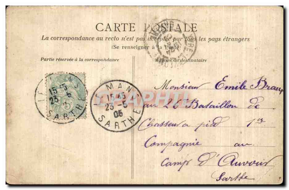CPA Militaria Scene de caserne La sortie de la soupe — Rückseite