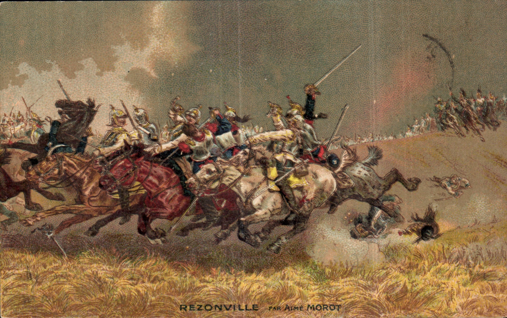 Bataille de Rezonville — scène de cavalerie — par Aime Morot