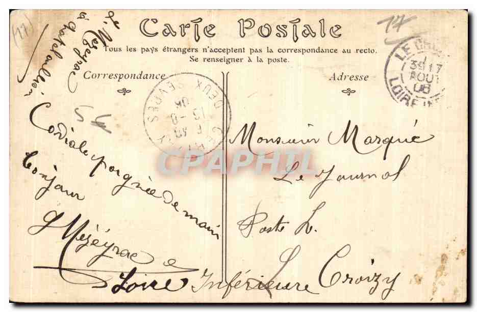 La Rochelle - Vieilles Maisons e la rue des Merciers - CPA — Verso