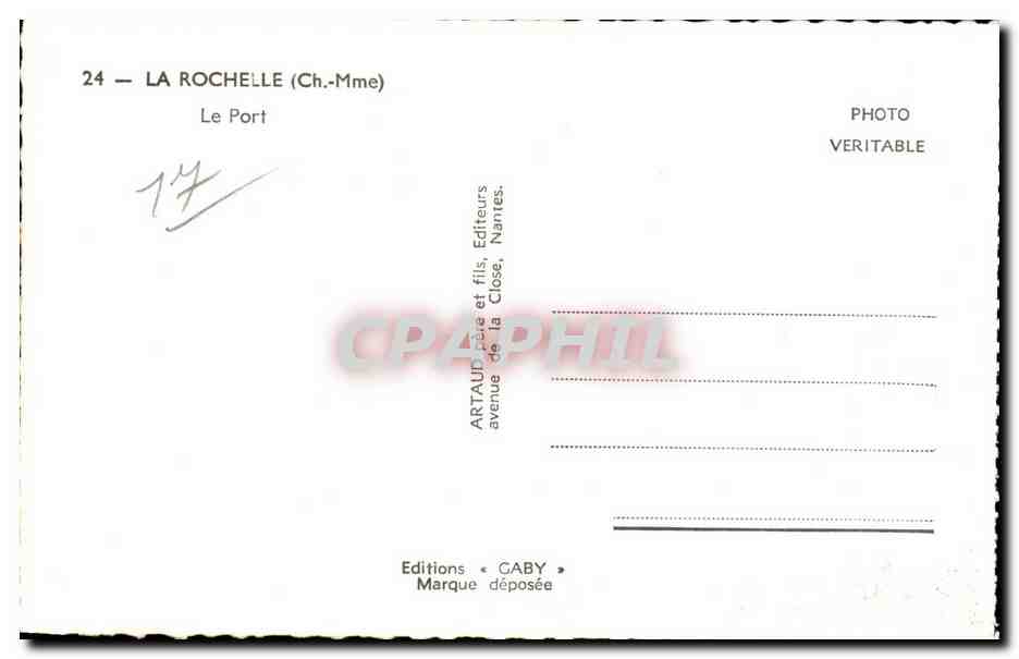 La Rochelle — Le Port — Éditions Caby — Rückseite