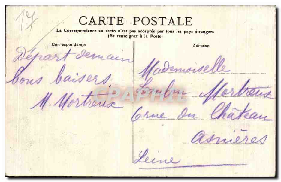 CPA Fouras La plage et le semaphore au clair de lune Enfants — Back