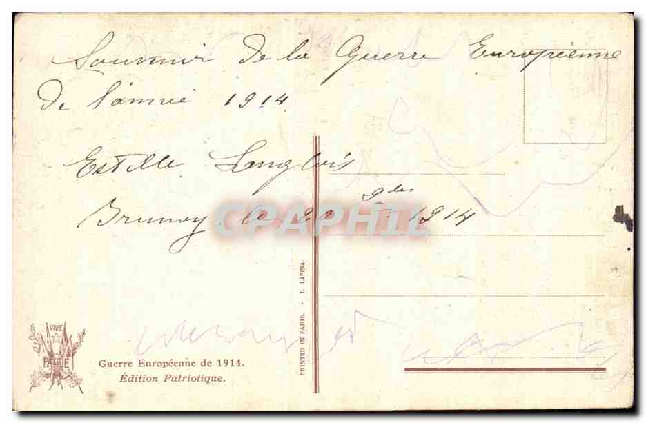 CPA Le President de la Republique — Rückseite