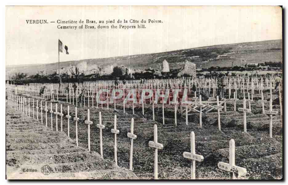 Verdun — Cimetière de Bras, au pied de la Côte du Poivre — Edition St. Verdon