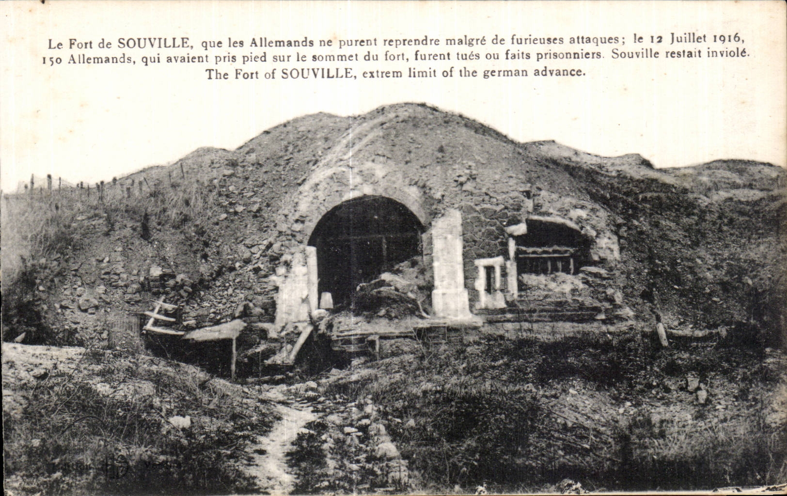 Fort de Souville — Défense française contre les Allemands — Carte postale non éditée