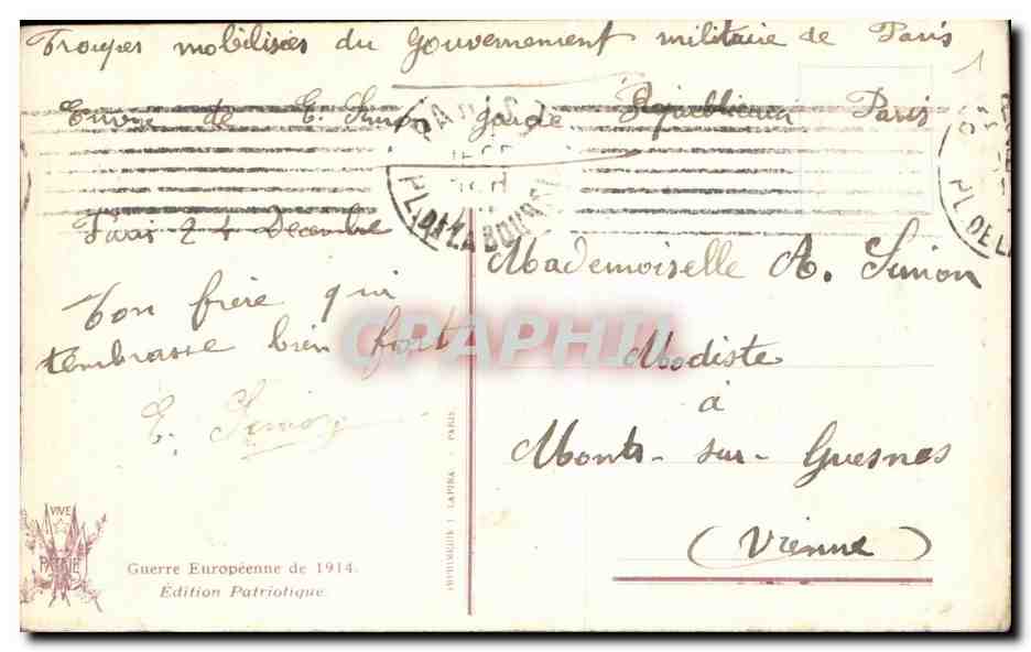 CPA Militaria la defense de Dixmude par les fusillers marins — Rückseite