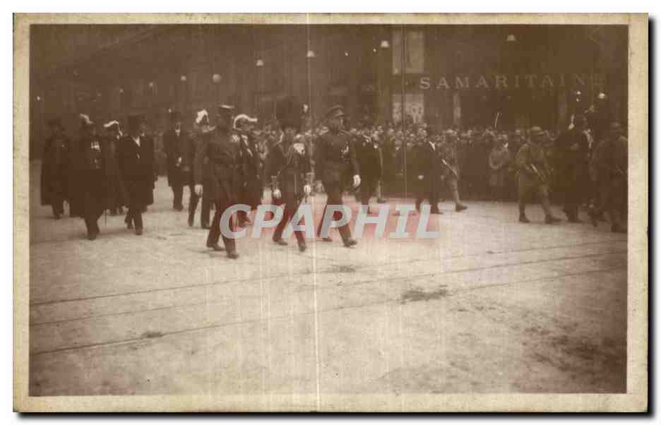 CPA Militaria Funerailles du Marechal Foch 26mars 1929 Les princes de Galles de Belgique et de Monaco 
