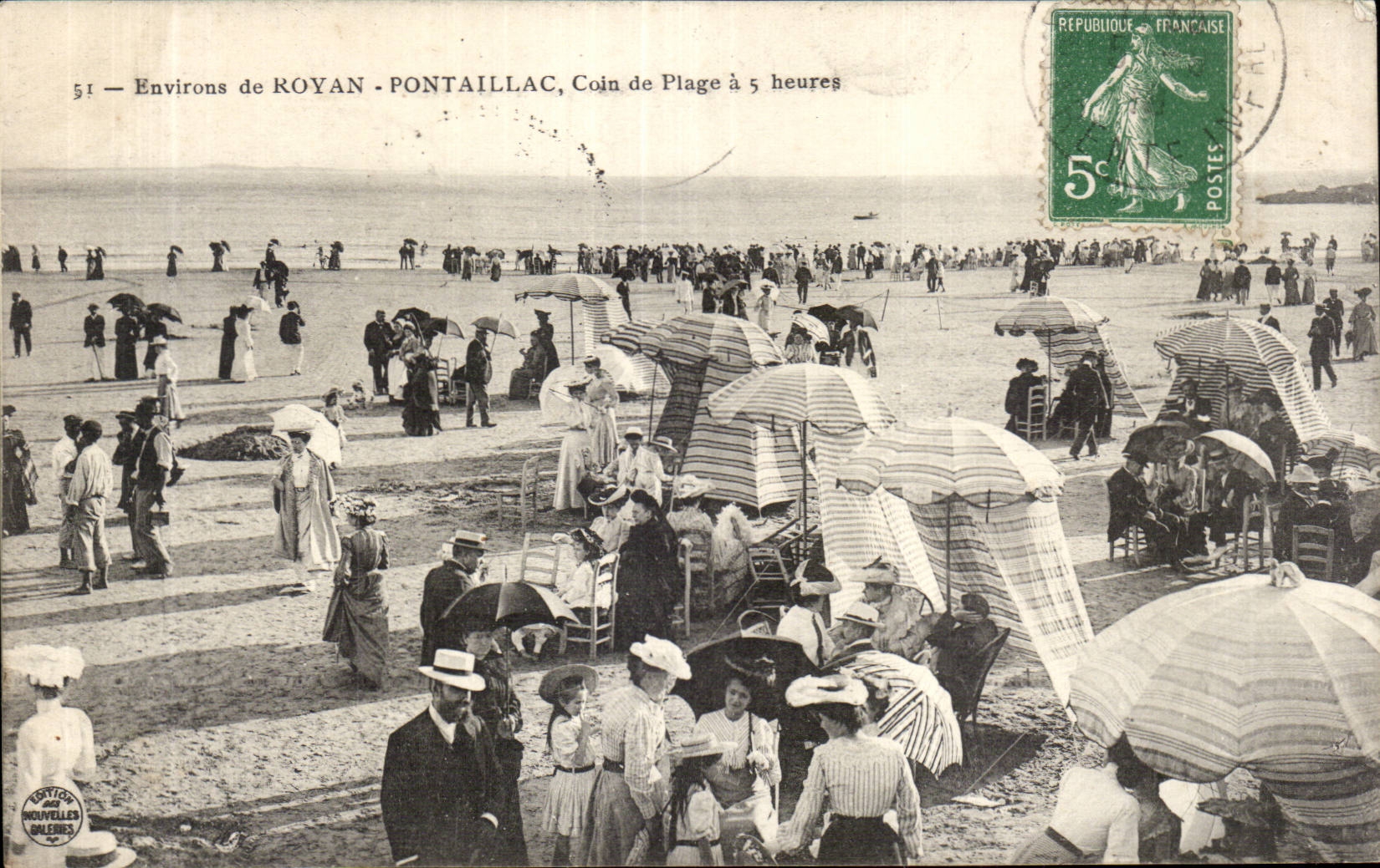 CPA Environs de Royan Pontaillac Coin de plage a 5 heures