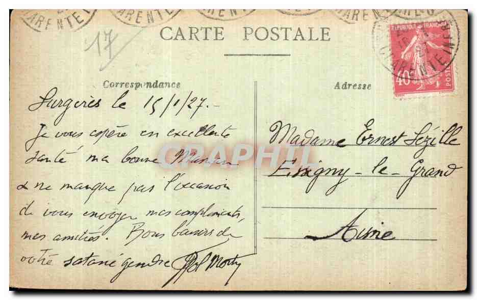 CPA Chateau de Poleon (canton de Surgeres) — Back