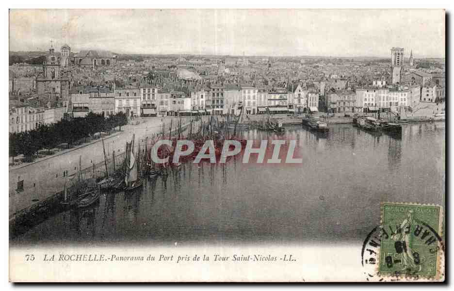La Rochelle - Panorama du Port pris de la Tour Saint-Nicolas - L.L.