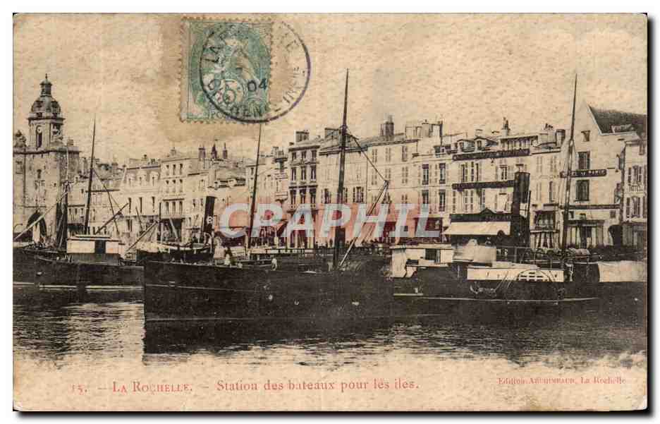 CPA La Rochelle Station des bateaux pour les Iles