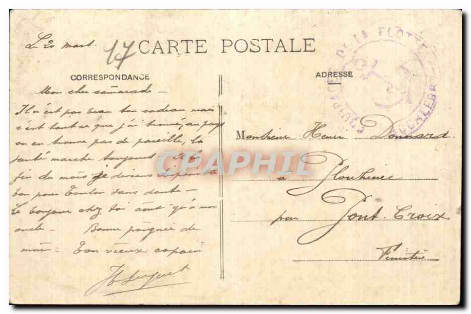 CPA Rocherfort sur Mer Guerre 1914 Tentes militaires sur le cour d Albois — Back