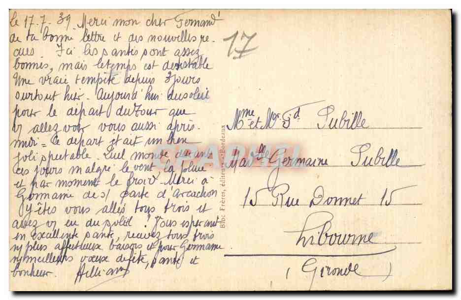 CPA Royan La jetee et le bac de la pointe de Grave — Verso