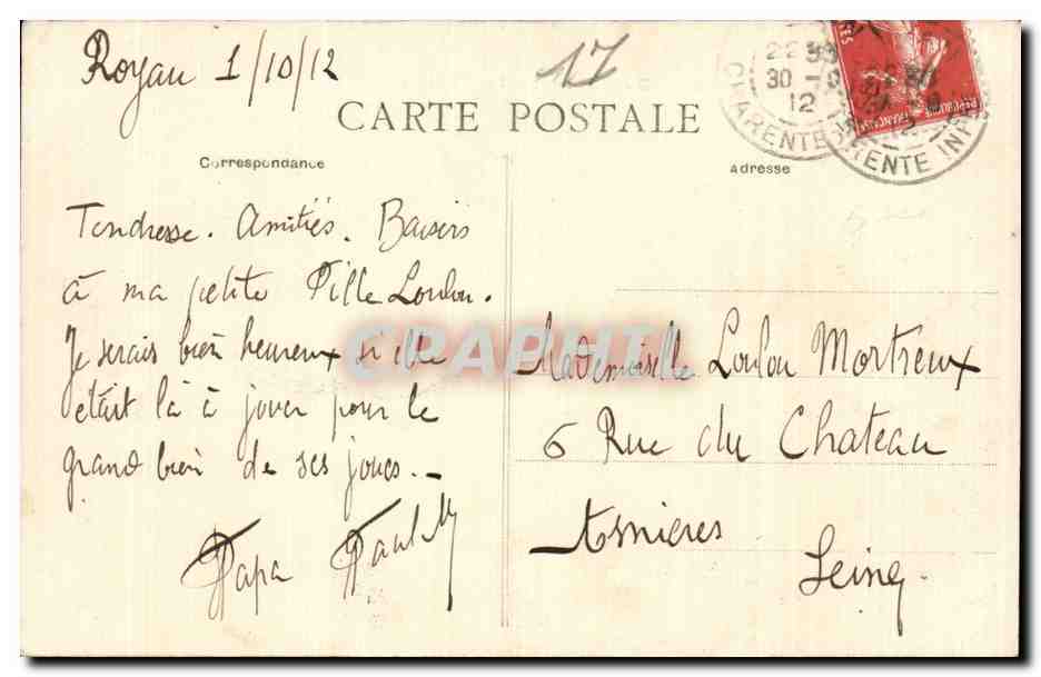 CPA Environs de Royan Le Bureau Saint Palais la plage  — Rückseite