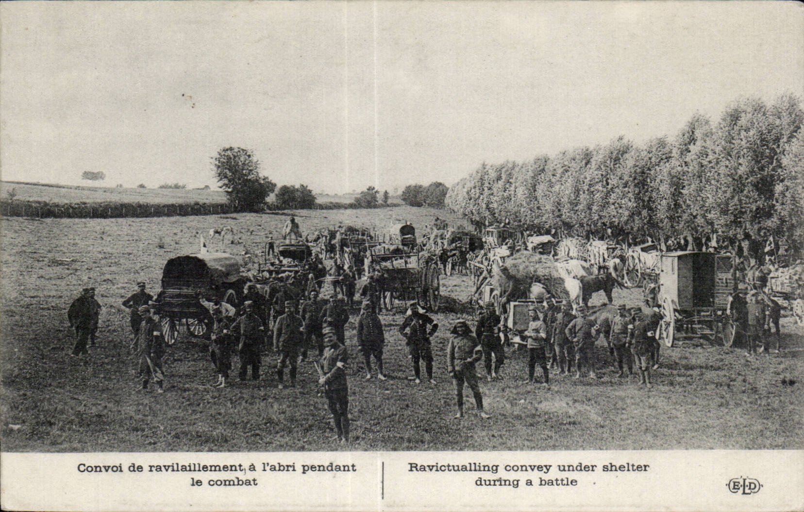 Voertuig met voorraden onder dekking tijdens de strijd — E.P.D. — n° 33