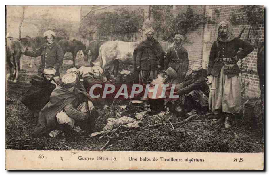 Une halte de Tirailleurs algériens — Guerre 1914-15 — H B