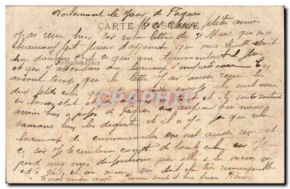 Une halte de Tirailleurs algériens — Guerre 1914-15 — H B — Verso