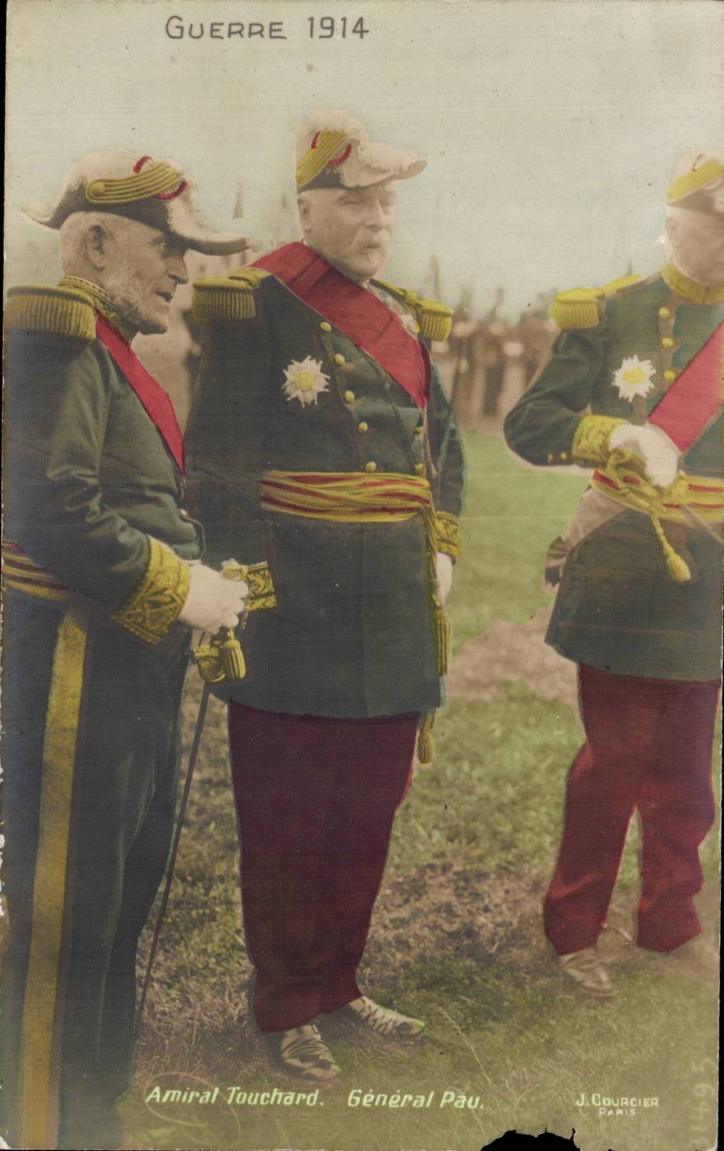 CPA Militaria Amiral Touchard General pau 