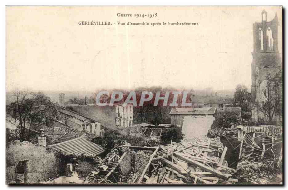 CPA Militaria Gerbeviller Vue d ensemble apres le bombardement 