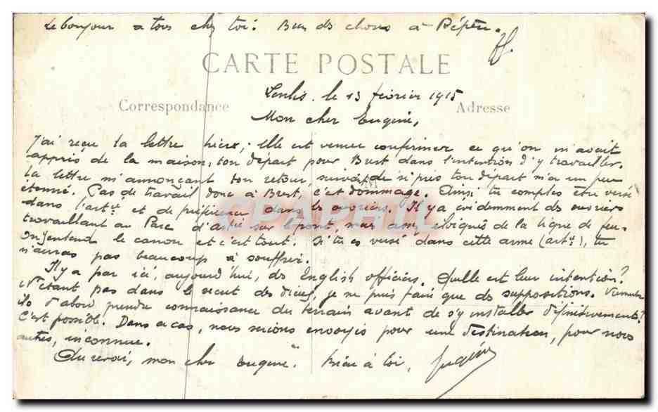 CPA Militaria Albert Quartier bombarde — Rückseite