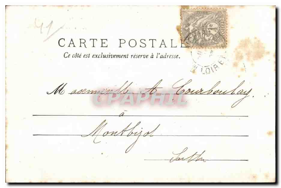 Montrichard — Allgemeiner Blick auf die Ruinen und Perspektive der Grande Rue — Loir-et-Cher 61 — Rückseite
