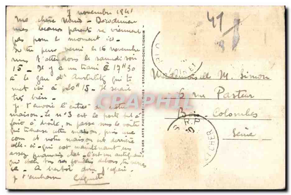 CPA Blois Laigle Doreur sur metaux  — Rückseite