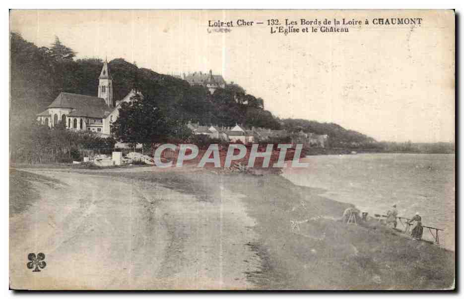 Les Bords de la Loire à Chaumont — L'Église et le Château — Loir-et-Cher — n°132