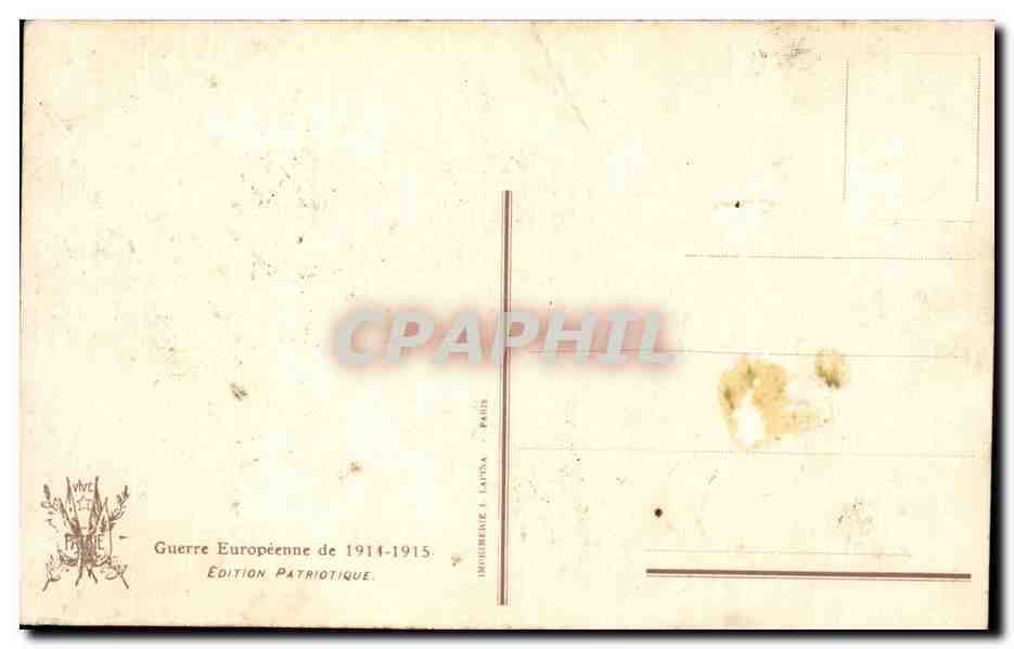 CPA Militaria Coq Poulets Allegorie — Verso