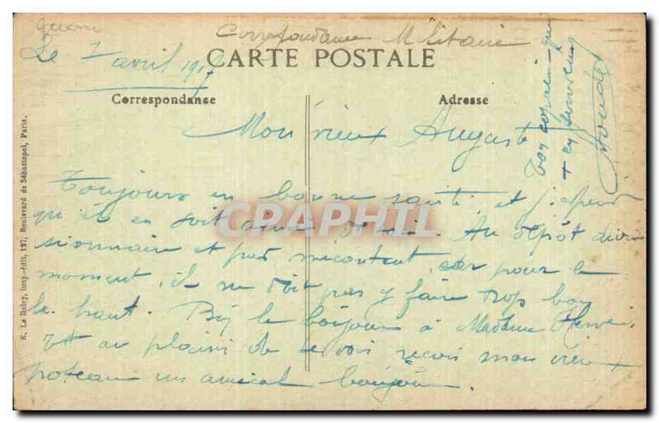 Le Zeppelin abattu à Compiègne le 17 mars 1917 — B.D. éditeur — Verso