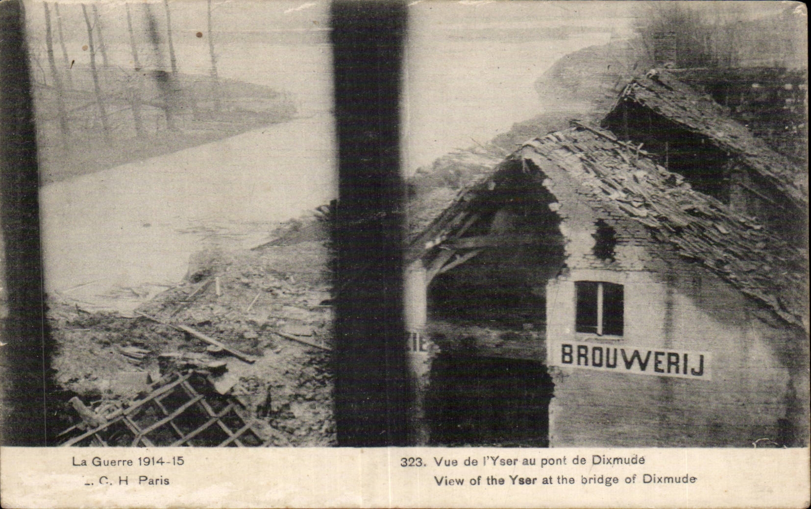 CPA Militaria Guerre de 1914 1918 Vue sur l Yser au pont de Dixmude
