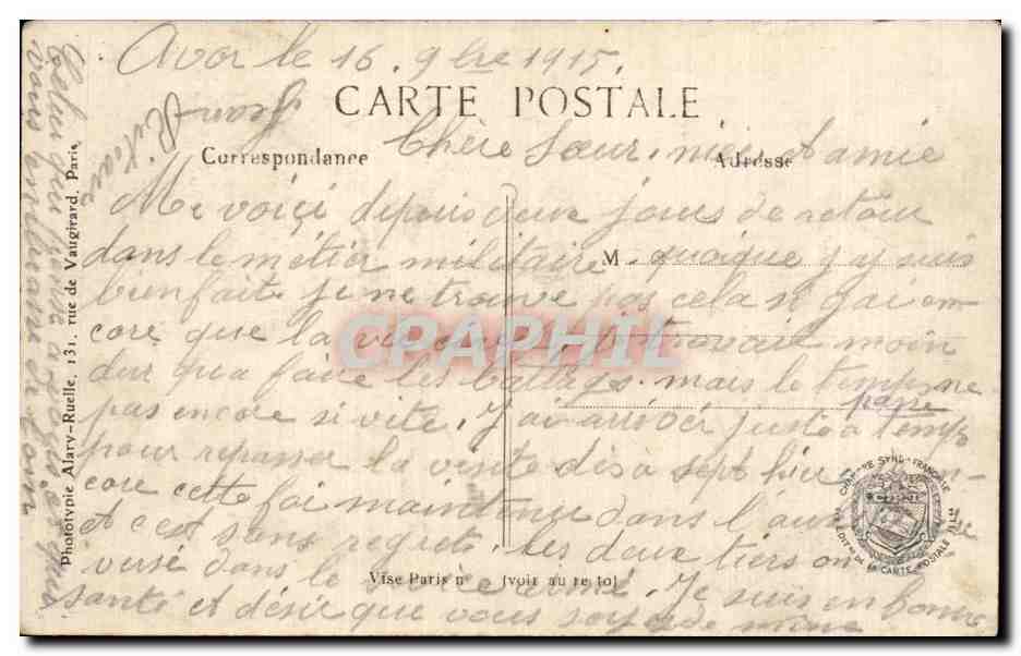 CPA Militaria Guerre de 1914 1918 Vue sur l Yser au pont de Dixmude — Rückseite