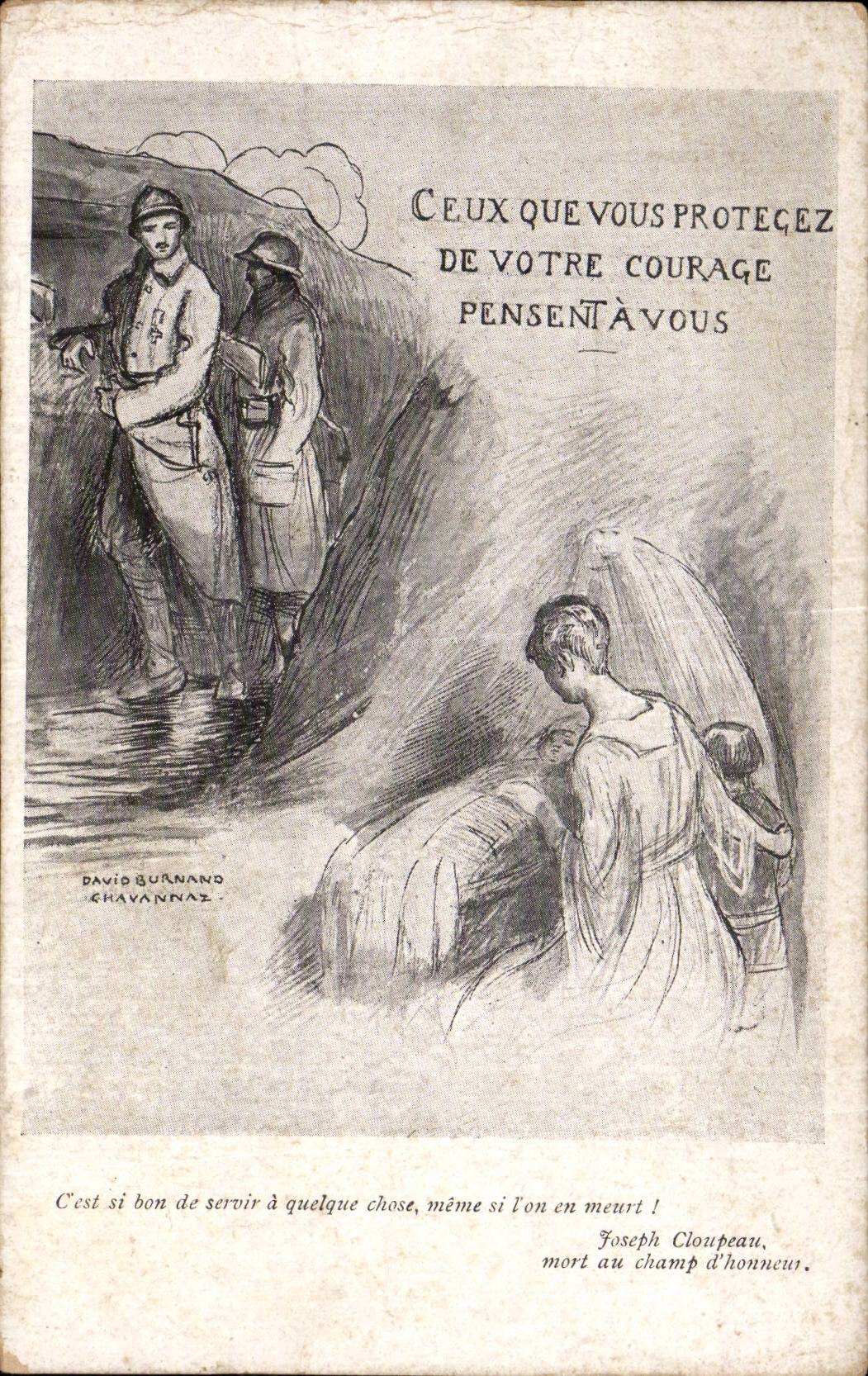 CPA Militaria Guerre de 1914 1918 Ceux que vous protegez de votre courage Poilus 