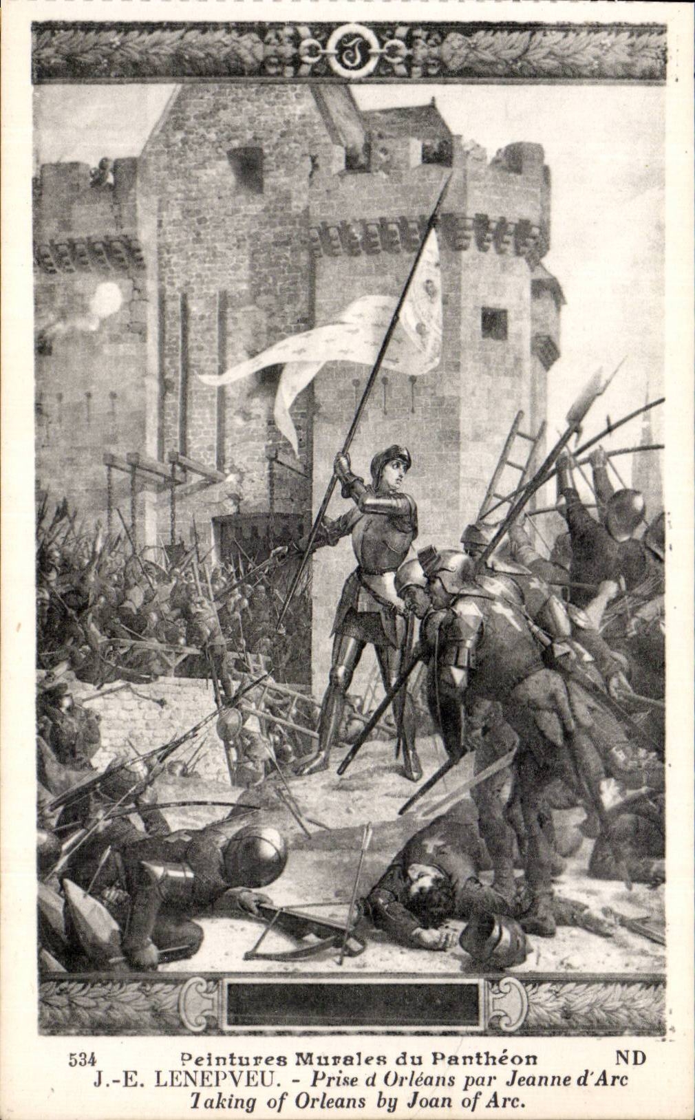 CPA Jeanne d arc peintures murales du Pantheon Paris Lenepveu Vie de Jeanne d arc Prise d Orleans 