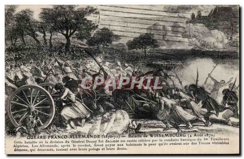 Bataille de Wissembourg — Guerre franco-allemande (1870-71) — Division du Général Douay et 1er Tirailleurs Algériens