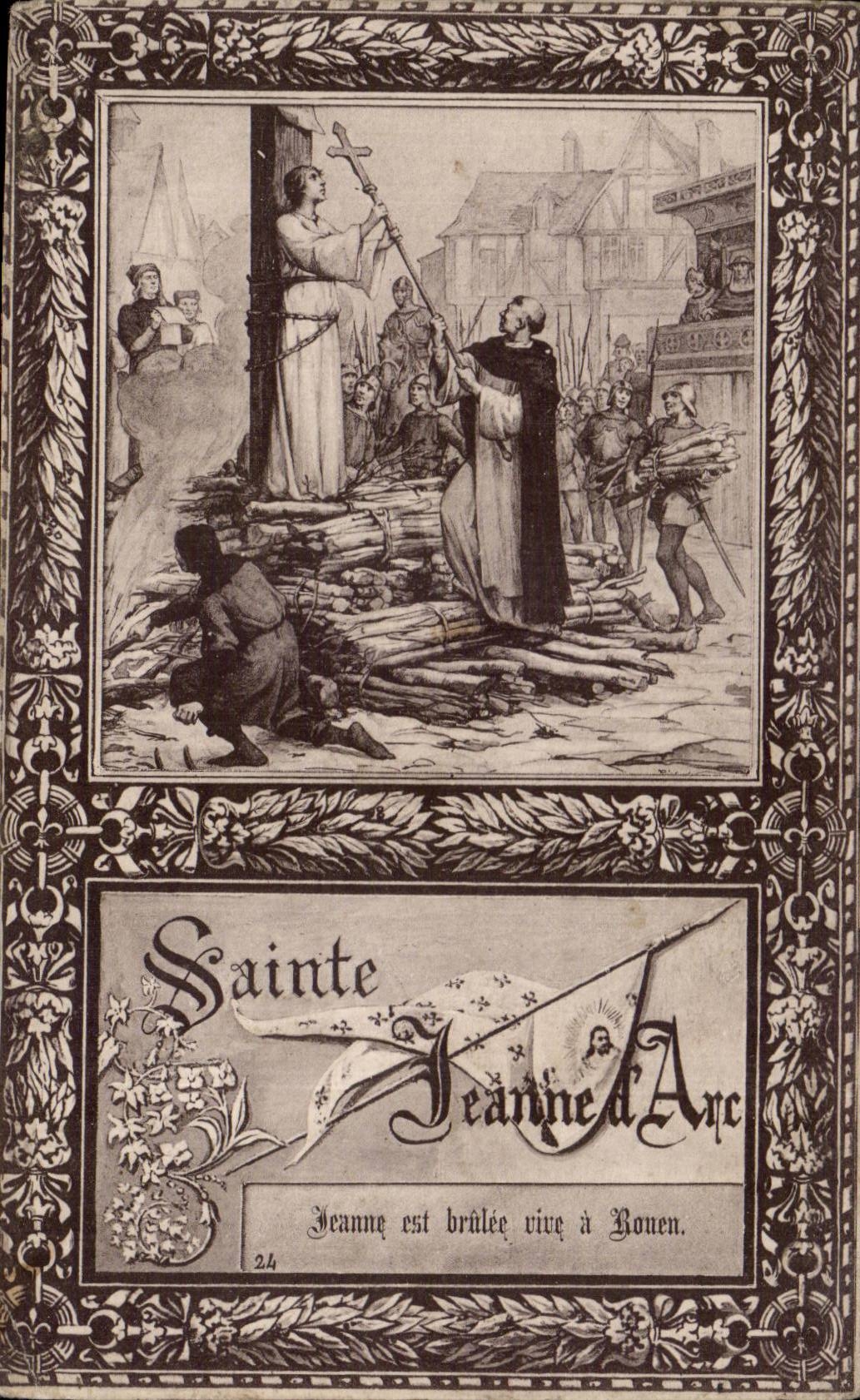 CPA Sainte Jeanne d arc brulee a Rouen