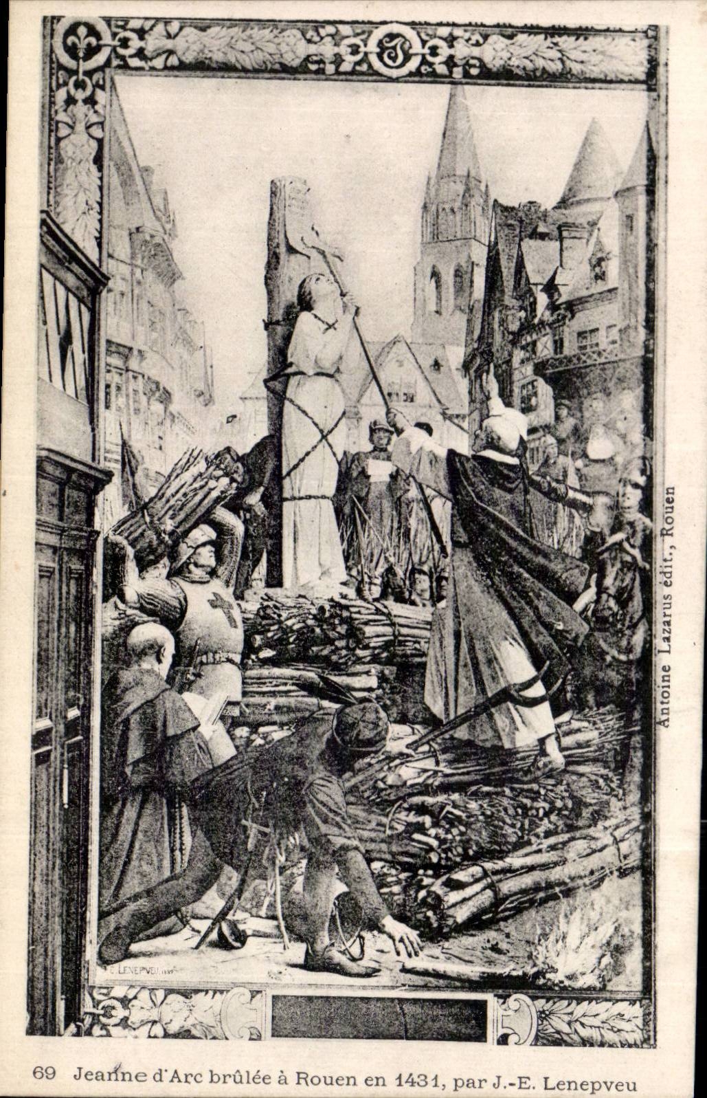 CPA Jeanne d arc brulee a Rouen en 1431 Lenepveu