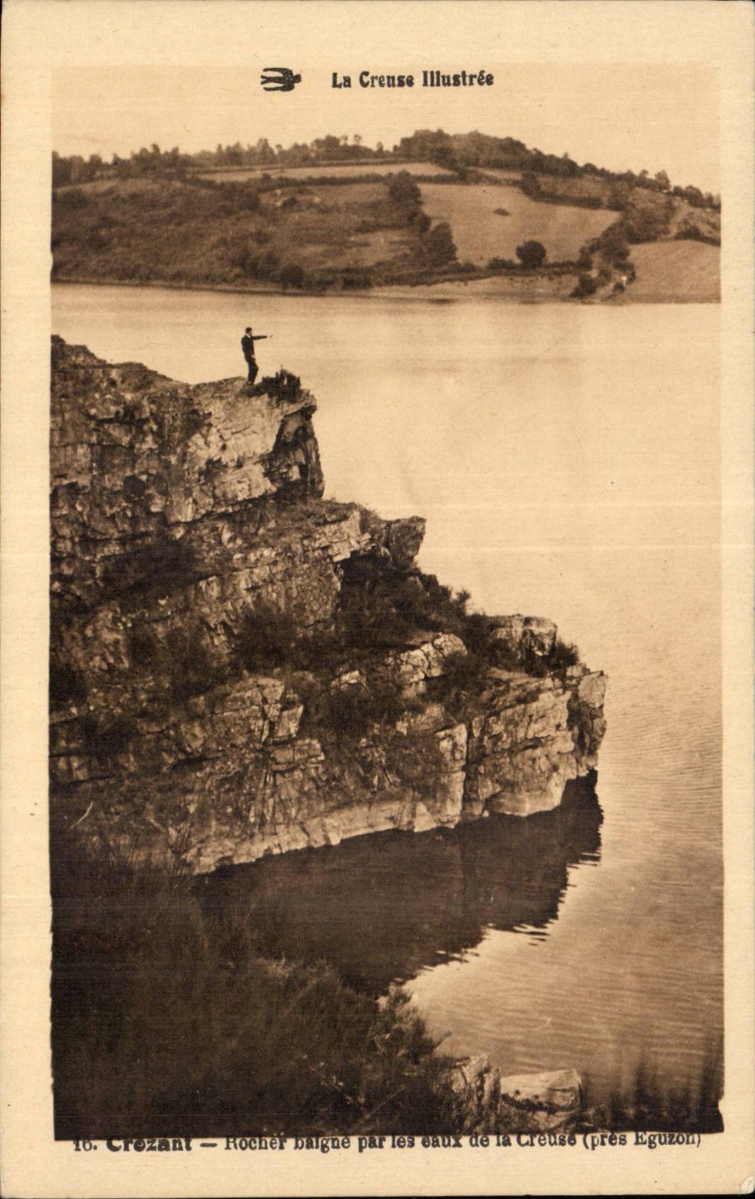Crezant — Felsen, der von den Fluten der Creuse umspült wird (bei Eguzon) — La Creuse Illustrée, Nr. 16