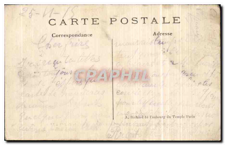 CPA Militaria la grande guerre 1914 Mortier austro allemand de 820 — Rückseite