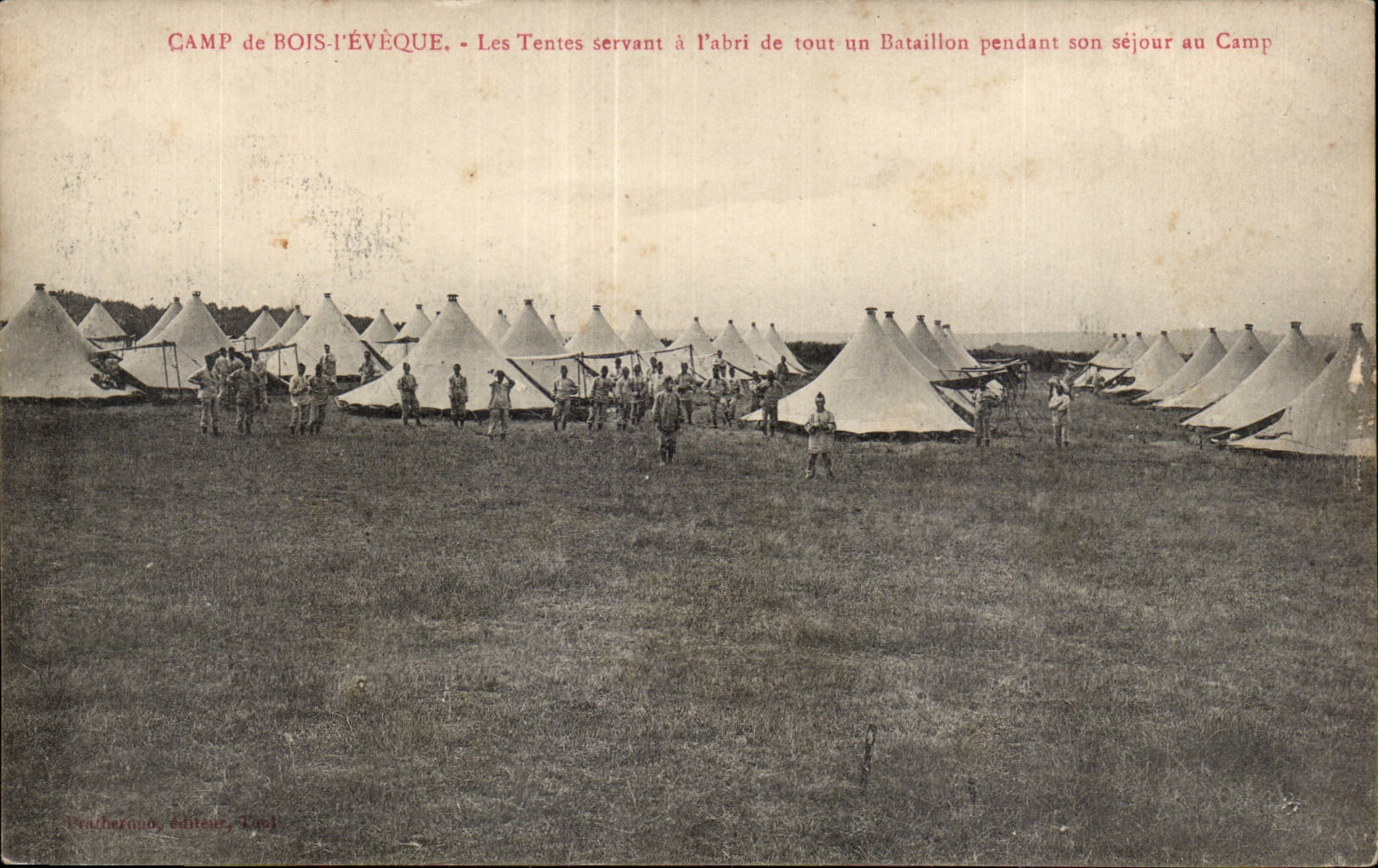 CPA Militaria Camp de Bois l eveque Les tentes servant a l abri de tout un bataillon pendant son sejour au camp 