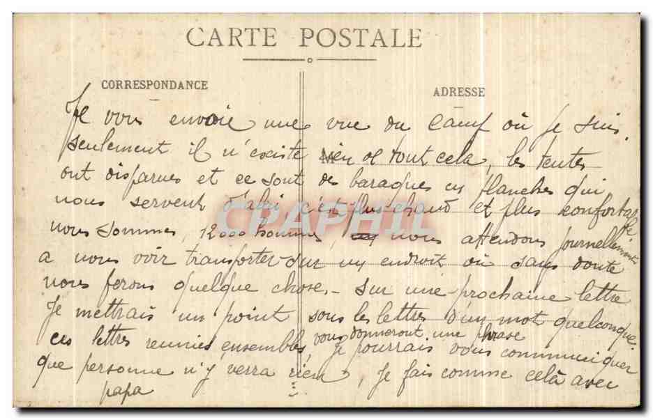 CPA Militaria Camp de Bois l eveque Les tentes servant a l abri de tout un bataillon pendant son sejour au camp  — Rückseite