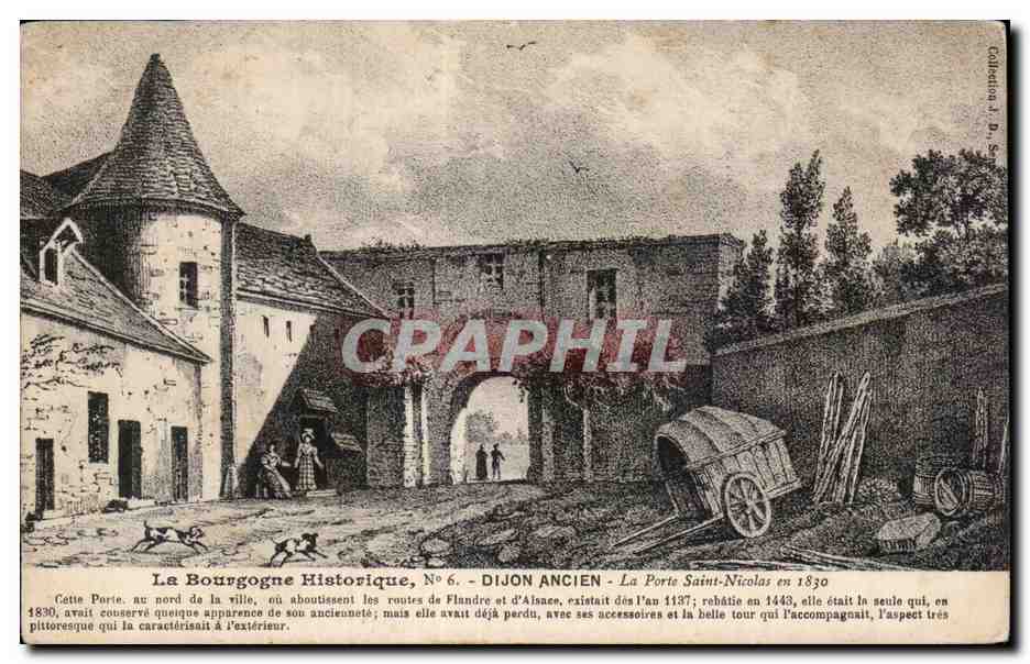 CPA Dijon La porte Saint Nicolas en 1830