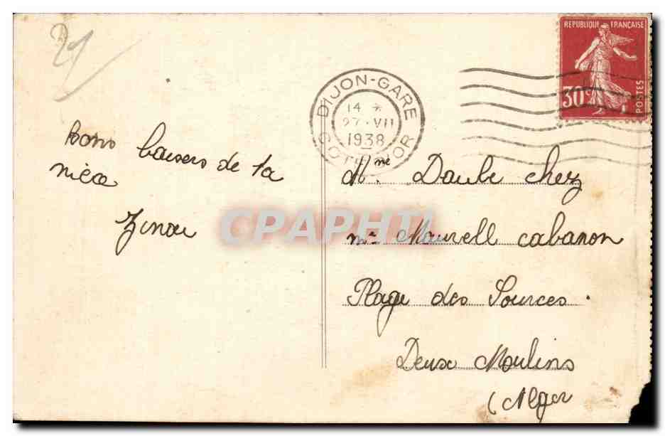 CPA Dijon Avenue Marechal Foch et rue de la gare — Verso