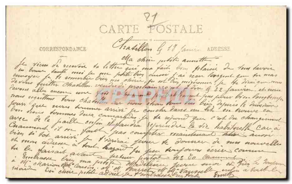 CPA Chatillon sur Seine Perthuis au loup et Saint Vorles — Rückseite