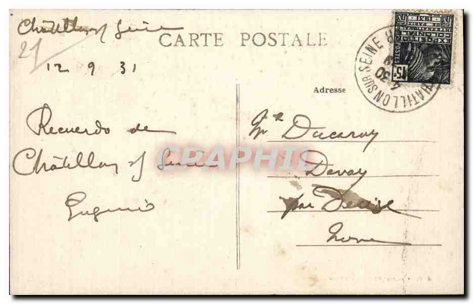 CPA Chatillon sur Seine Eglise St Vorles — Rückseite
