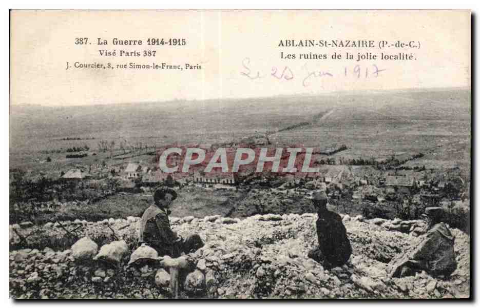 Ablain-St-Nazaire (P.-de-C.) — Le rovine della graziosa località — J. Courcier, Parigi